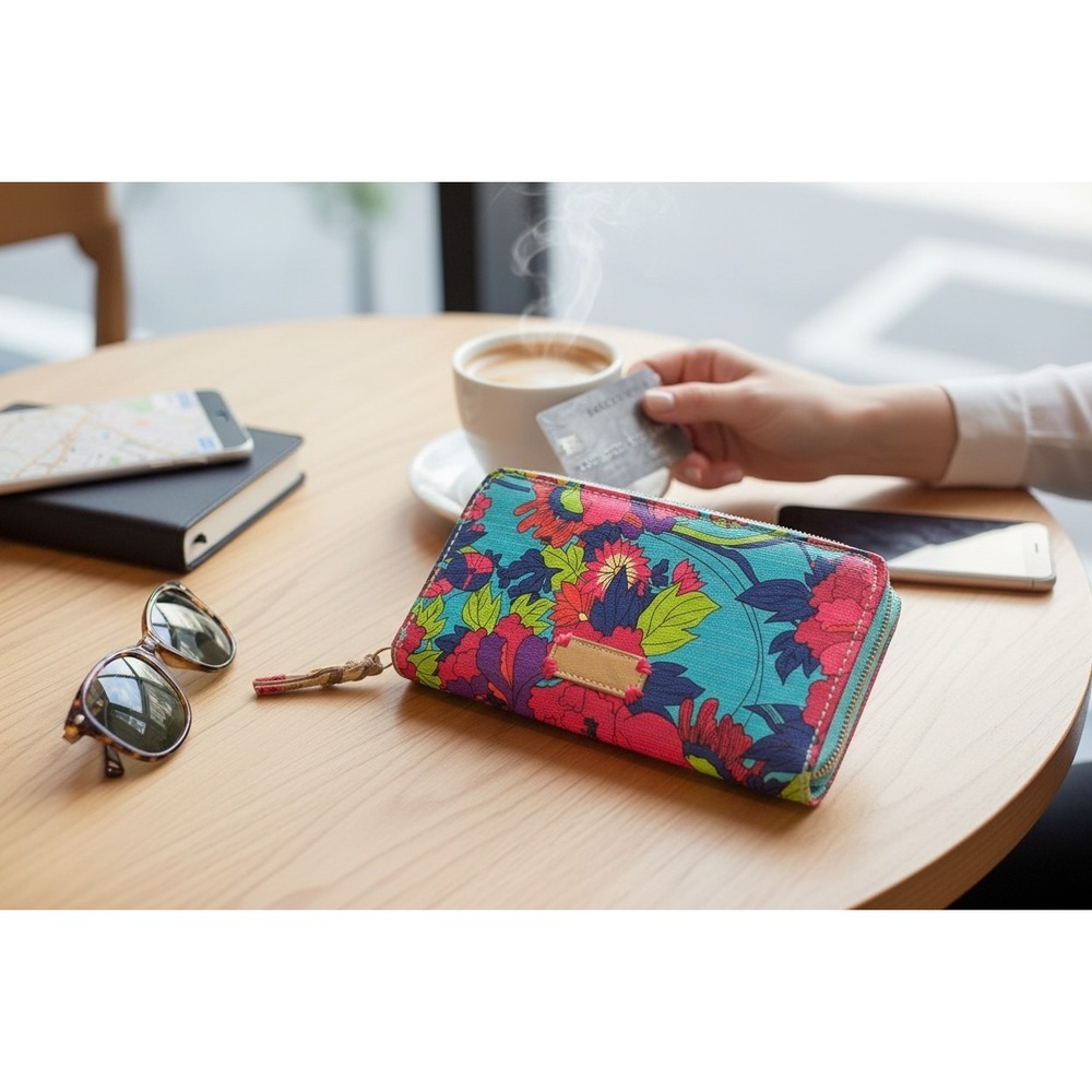 Sakroots Bright Peace Floral Wristlet Wallet Phone Case Multi-Function